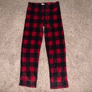Ladies super soft red/black plaid pajama bottoms